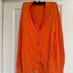 Tory Burch Vibrant Orange Cardigan